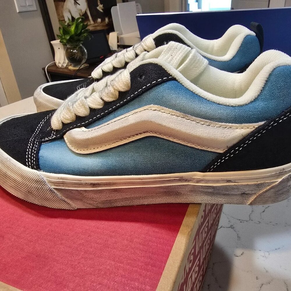 Vans Knu Skool Washed Bluestone Women's Size 9 Luxury Distressed VN000CRPJCN
